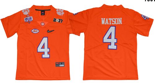 Tigers #4 Deshaun Watson Orange Diamond Quest Limited Stitched Youth NCAA Jersey